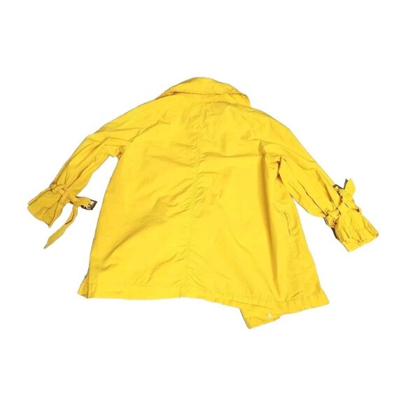 Michael Kors Yellow Short Trench Coat Women's Sz Small Petite No Belt Boho Bold - Picture 6 of 12